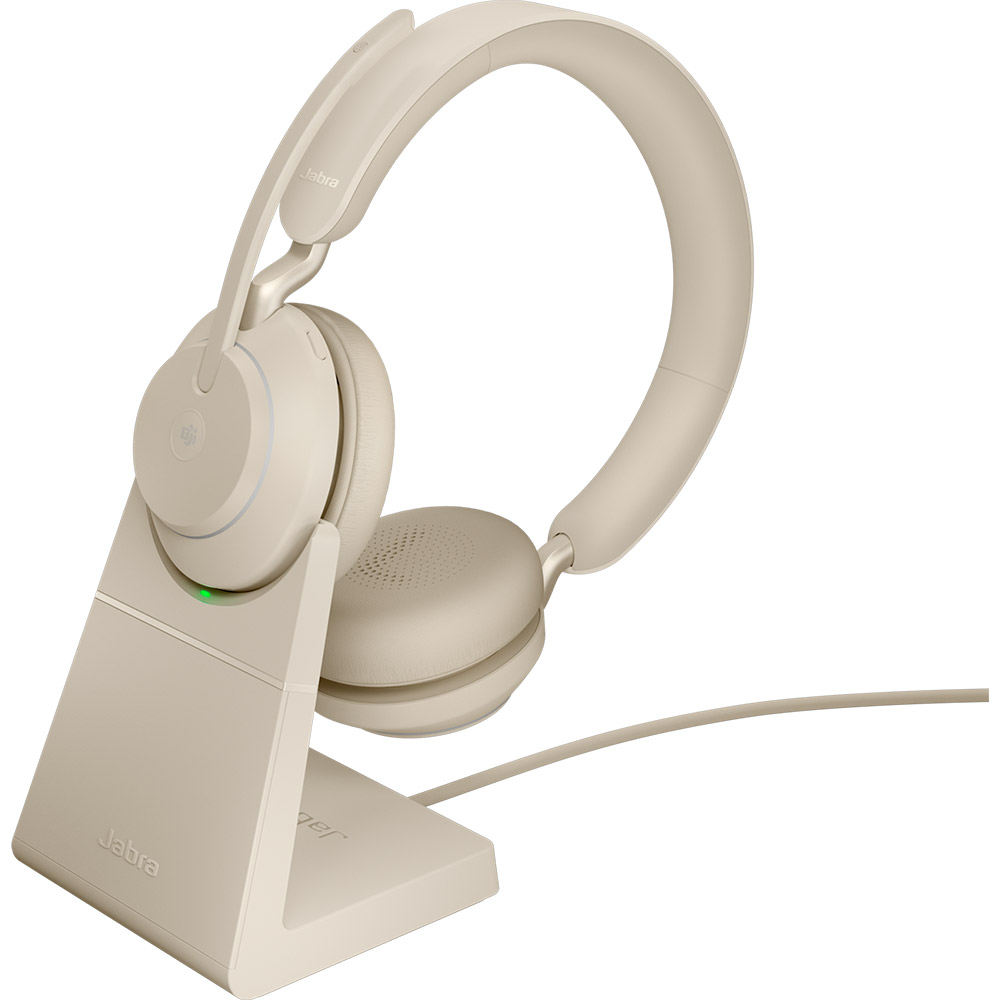 Jabra Evolve2 65 MS Stereo USB-A med Laddställ Beige