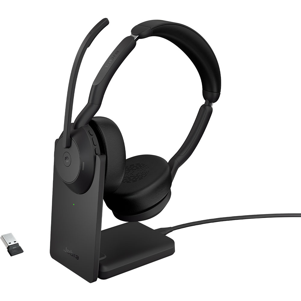 Jabra Evolve2 55 Link380A MS Stereo Med Laddst ll Avitel Headsetshoppen